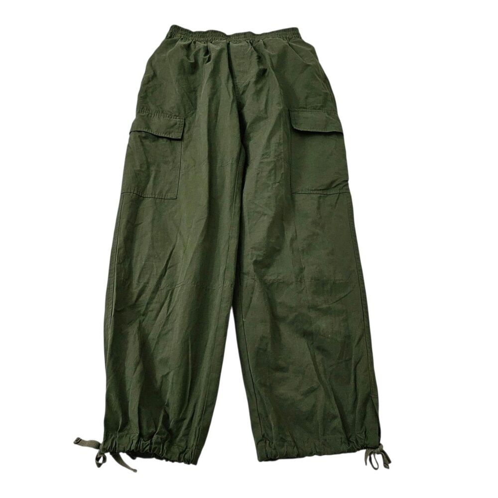 Urban Outfitters Cargo Pants Medium Green Elastic Waist Adjustable Hem‎ Y2K Boho
